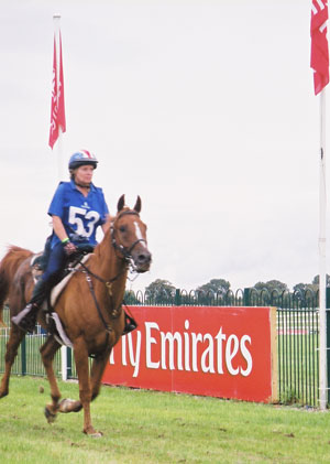 Valerie Kanavy riding Shahdon in the European Championships finished 5th