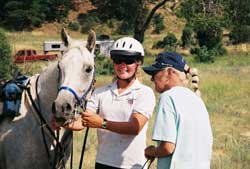 Maria at age 15 competing Lonestar PJ. Cris Webb crewing.